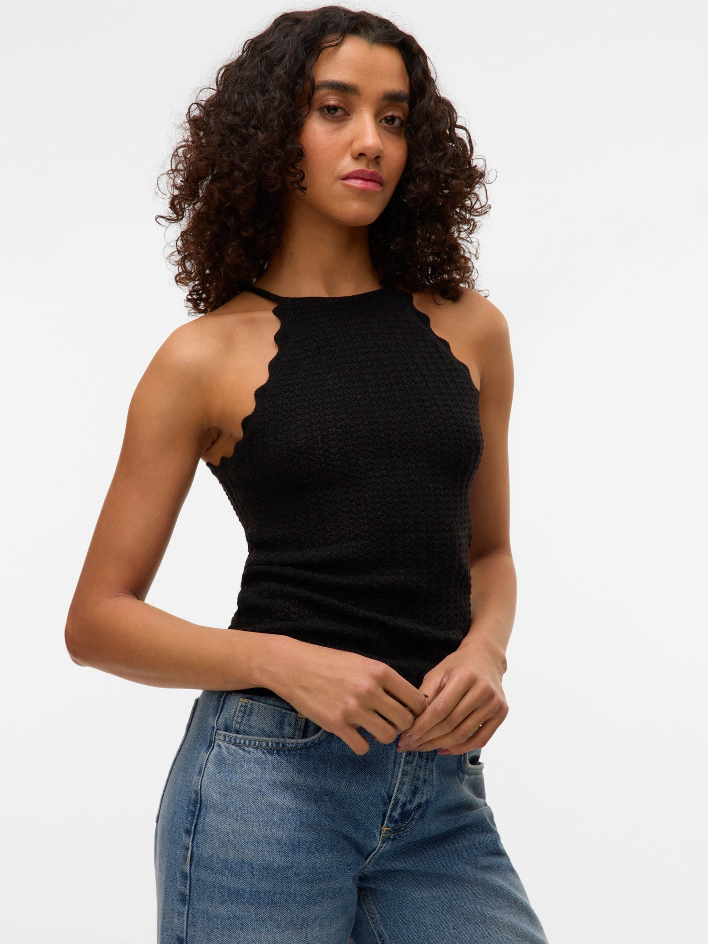 VERO MODA Top '10326562' in Zwart: voorkant