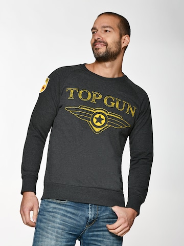 TOP GUN Sweatshirt in Grijs: voorkant