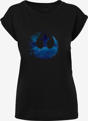 F4NT4STIC Shirt 'Star Wars The Rise Of Skywalker Resistance Symbol Wave' in Black: front