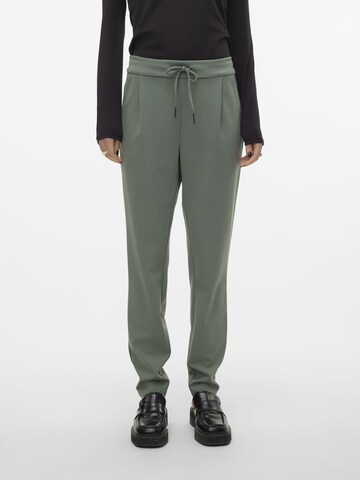 VERO MODA Loose fit Pleat-Front Pants 'EVA' in Green: front