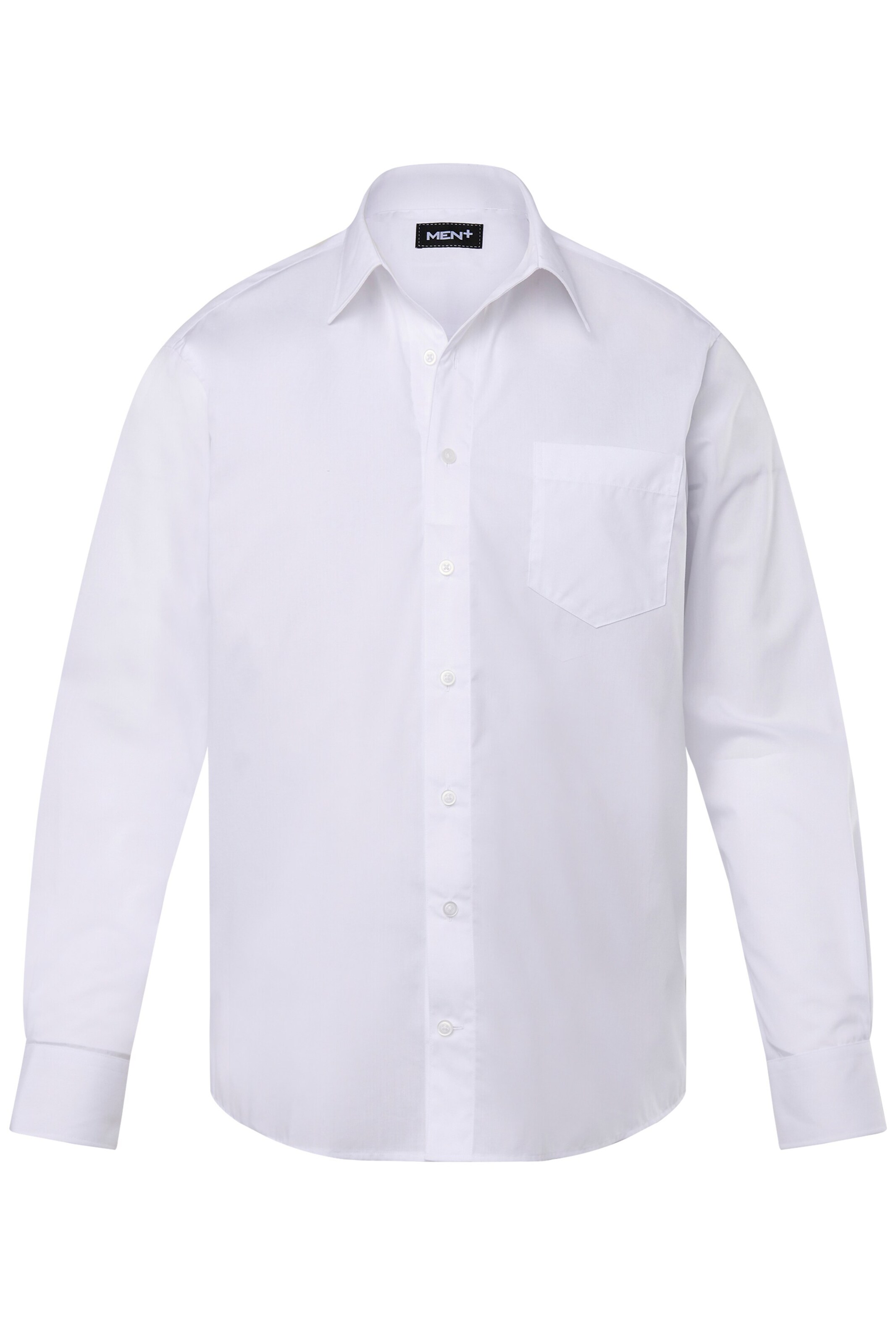 Men Plus Comfort fit Zakelijk overhemd in Wit: voorkant