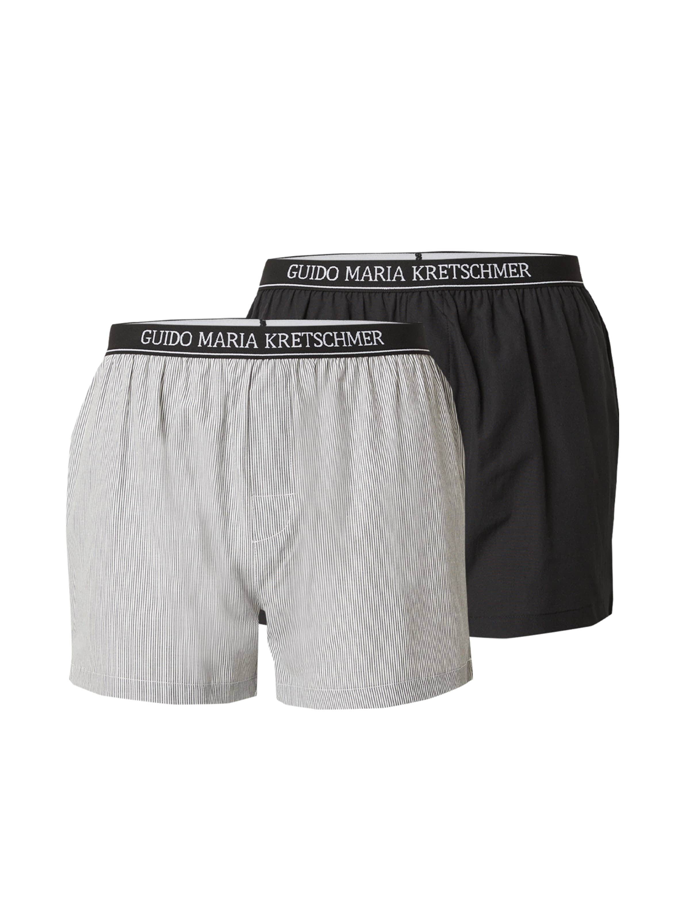 Guido Maria Kretschmer Men Boxers 'Cem ' en anthracite / gris foncé / noir / blanc, Vue avec produit