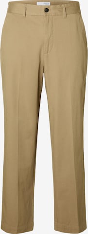 SELECTED Lużny krój Spodnie w kant 'SLH220-Atlas' w kolorze brązowy: przód