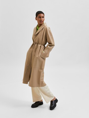 SELECTED FEMME Between-Seasons Coat 'Stella' in Brown