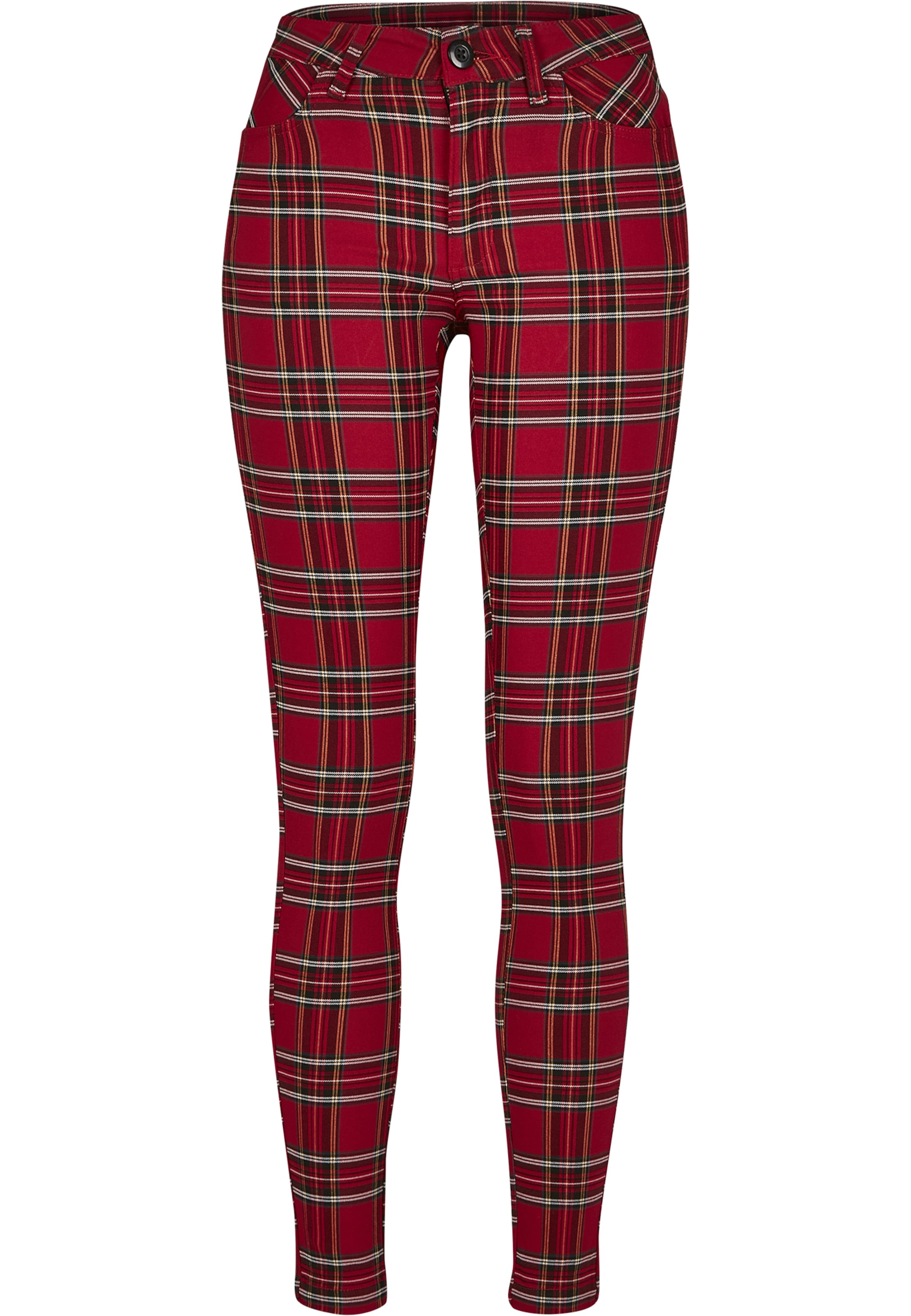 Skinny Pantalon Urban Classics en rouge : devant