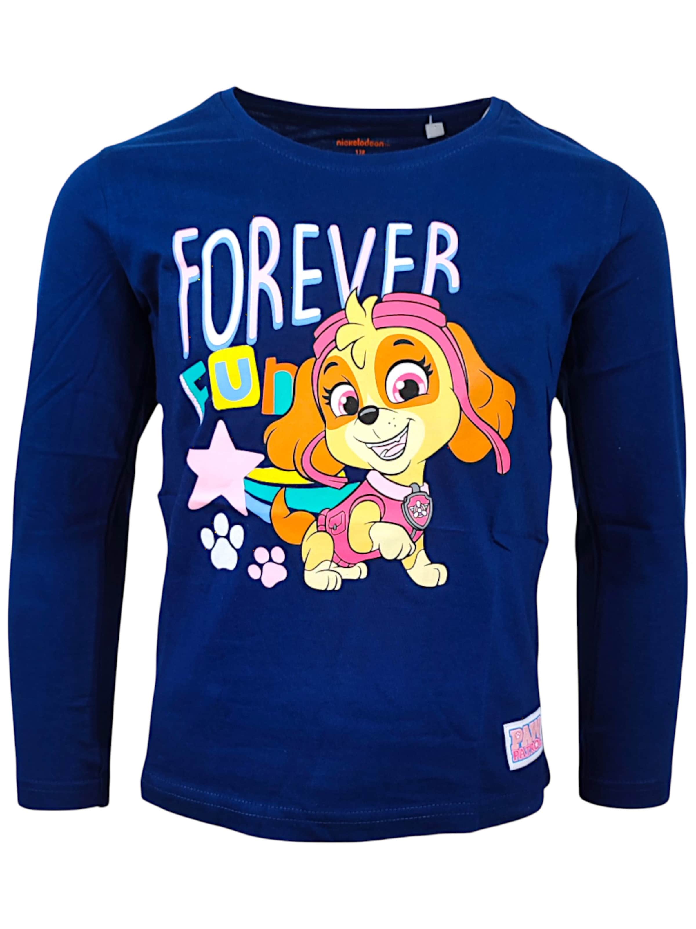 Paw Patrol Shirt 'Langarmshirt Skye'‌‌‌‌‌‌‌‌ in Blau: Vorderseite
