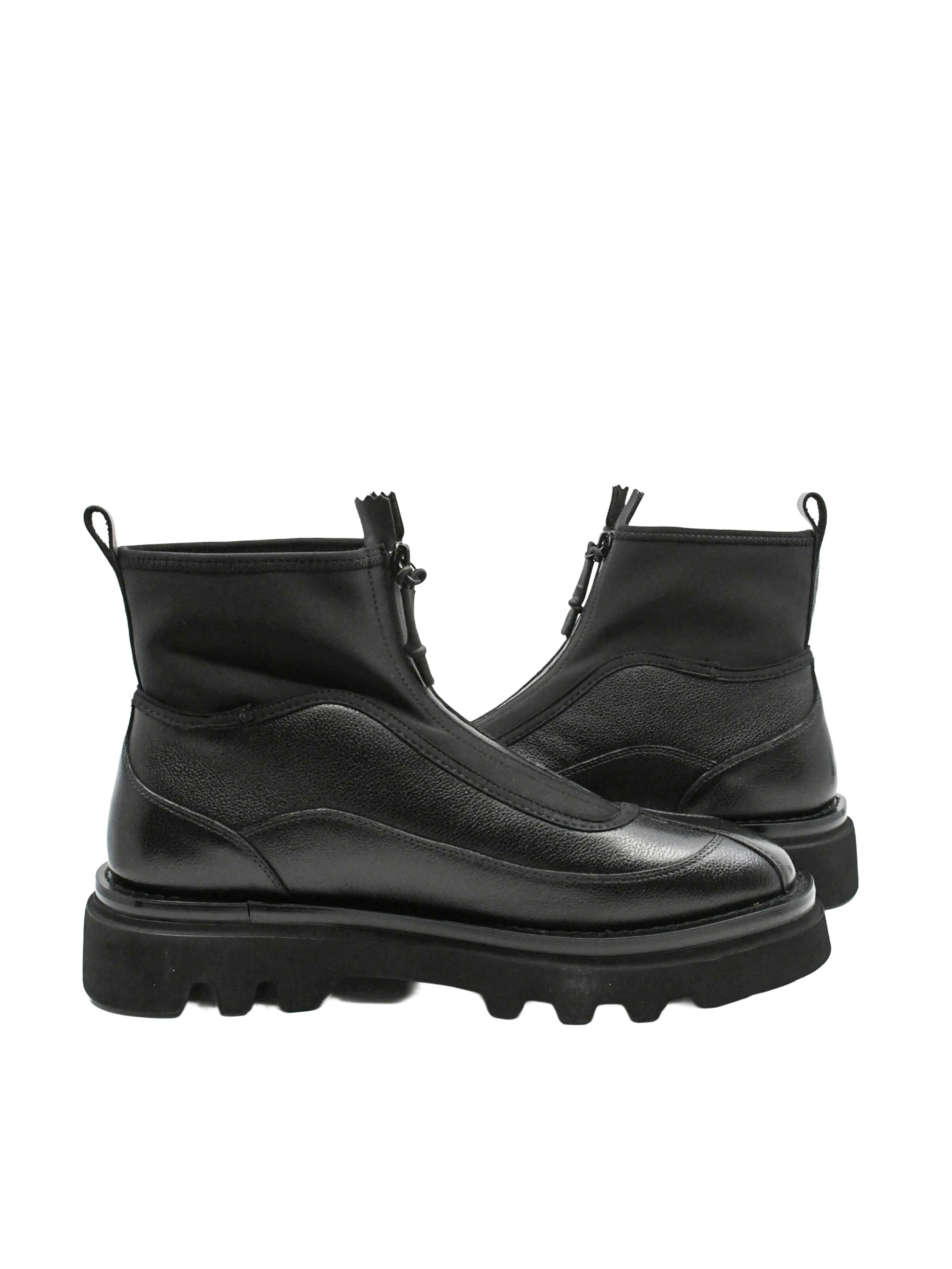 Cizme 'Ghete casual Gryxx negre din piele naturală cu fermoar frontal și carâmb flexibil OTR1834' de la In Tempo pe negru