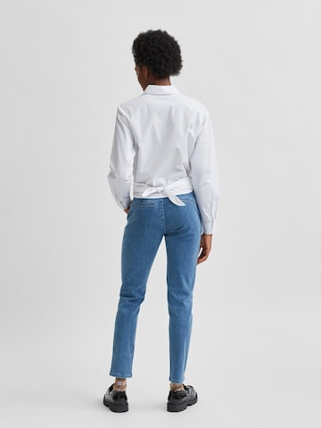 Coupe slim Jean 'SLFTUNJA' SELECTED FEMME en bleu