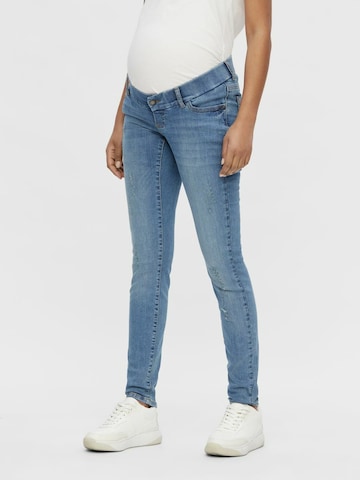 MAMALICIOUS Slimfit Jeans in Blauw: voorkant