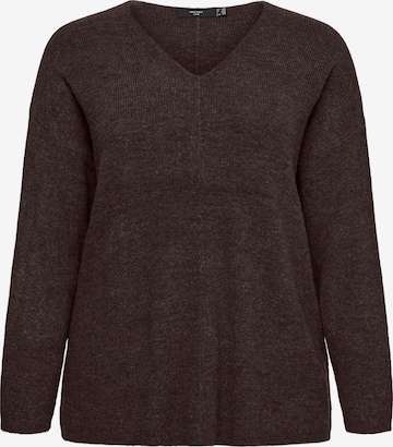 Vero Moda Curve Pullover 'VMCLefile' in Braun: Vorderseite