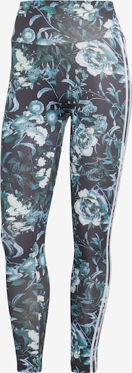 ADIDAS ORIGINALS Leggingsit 'Allover Print Flower' värissä sininen / musta / valkoinen, Tuotenäkymä