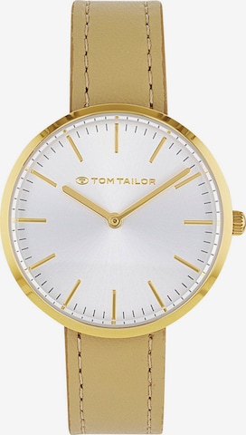TOM TAILOR Analog Watch in Beige: front
