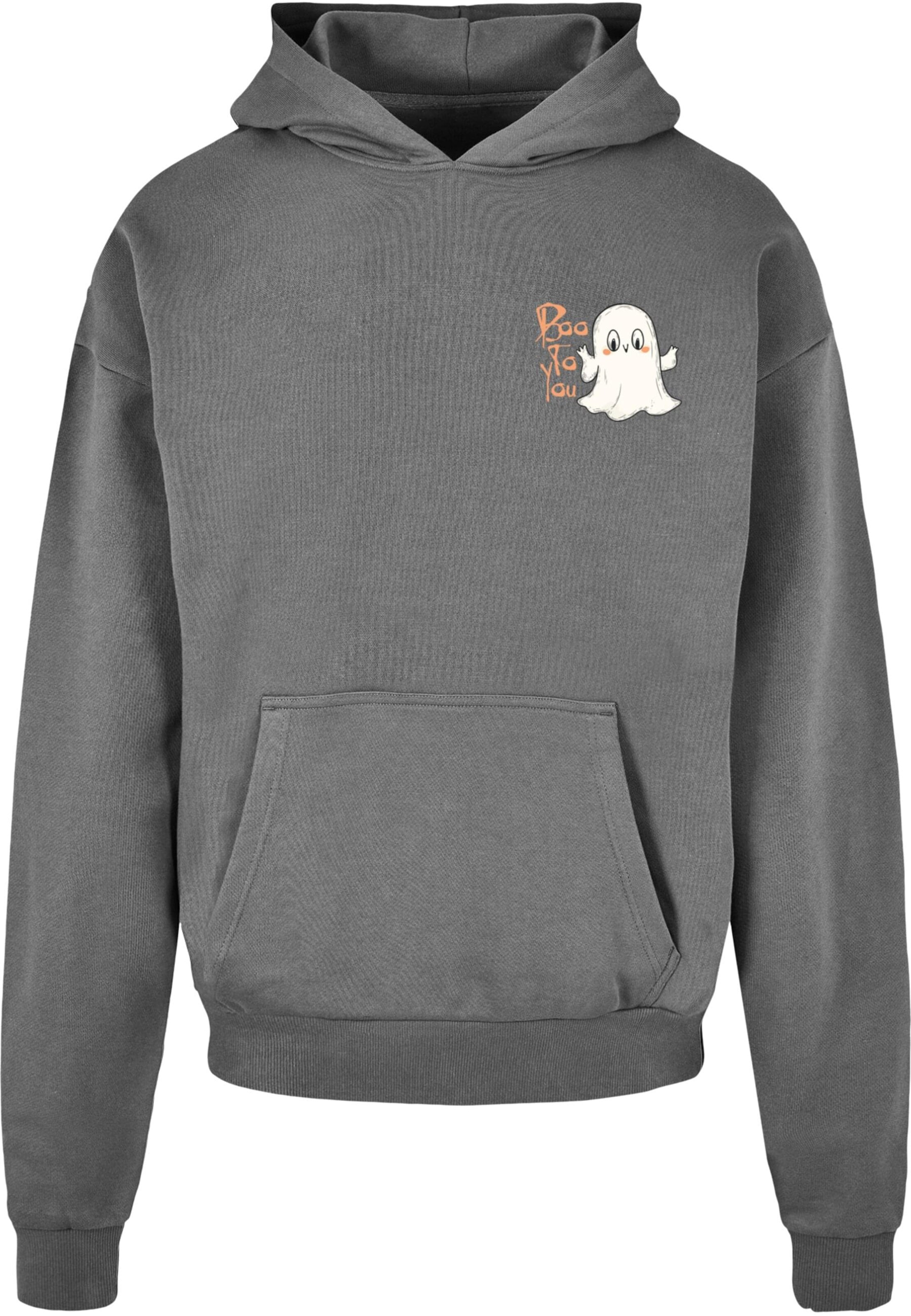 Merchcode Sweatshirt 'Halloween - Boo To You ' in Grijs: voorkant