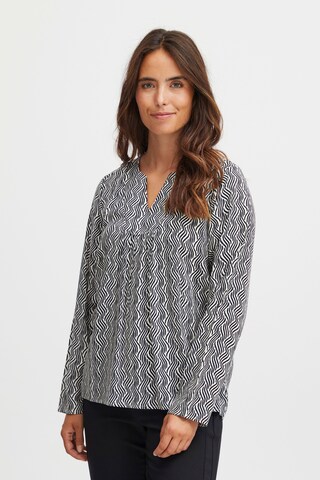 Fransa Blouse 'Kiki' in Zwart: voorkant