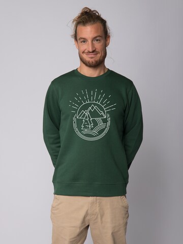 Felpa 'Natur ist schön' di Watapparel in verde: frontale