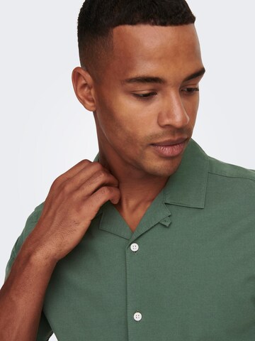 Coupe slim Chemise 'Alvaro' Only & Sons en vert