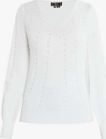 Pullover di faina in bianco: frontale