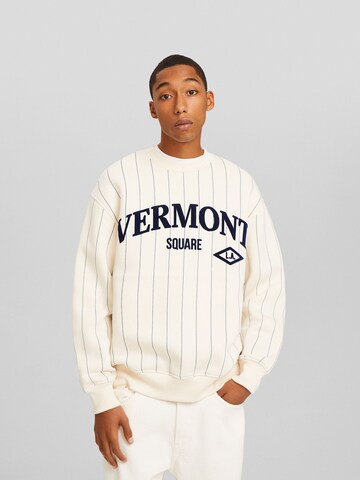 Bershka Sweatshirt in Wit: voorkant