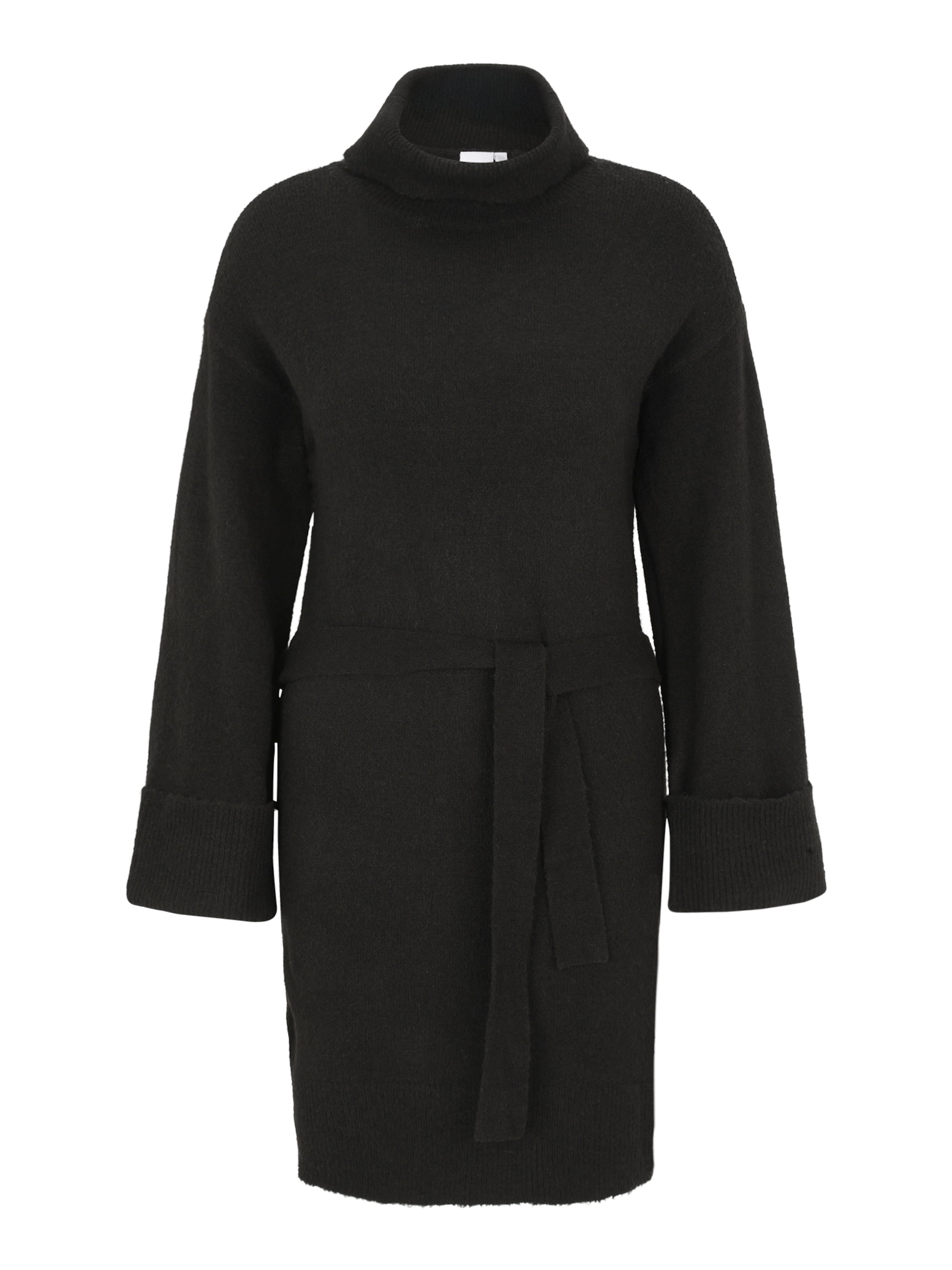 Vila Petite Knitted dress &#x27;VIROLFIE&#x27; in Black: front
