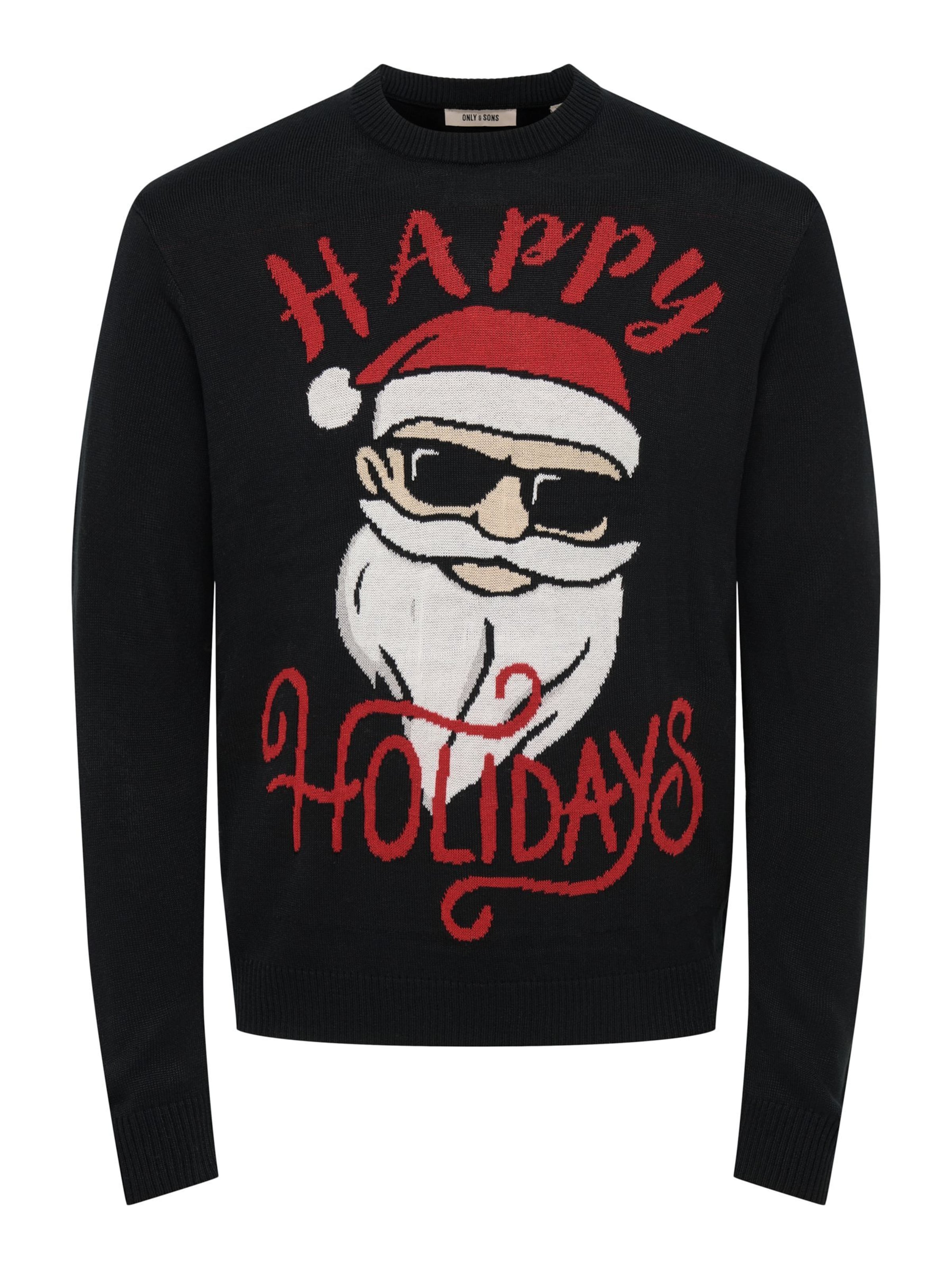 Only & Sons Trui 'ONSX-Mas' in Zwart: voorkant