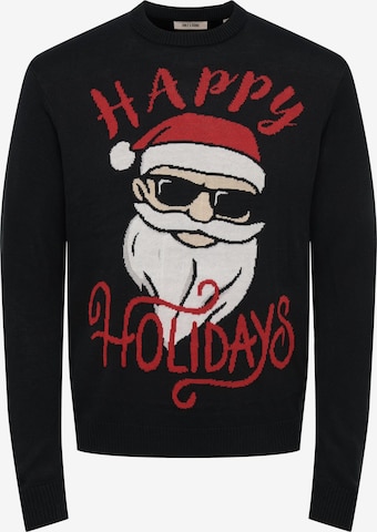 Pull-over 'ONSX-Mas' Only & Sons en noir : devant