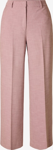 SELECTED - Pierna ancha Pantalón de pinzas en rosa: frente