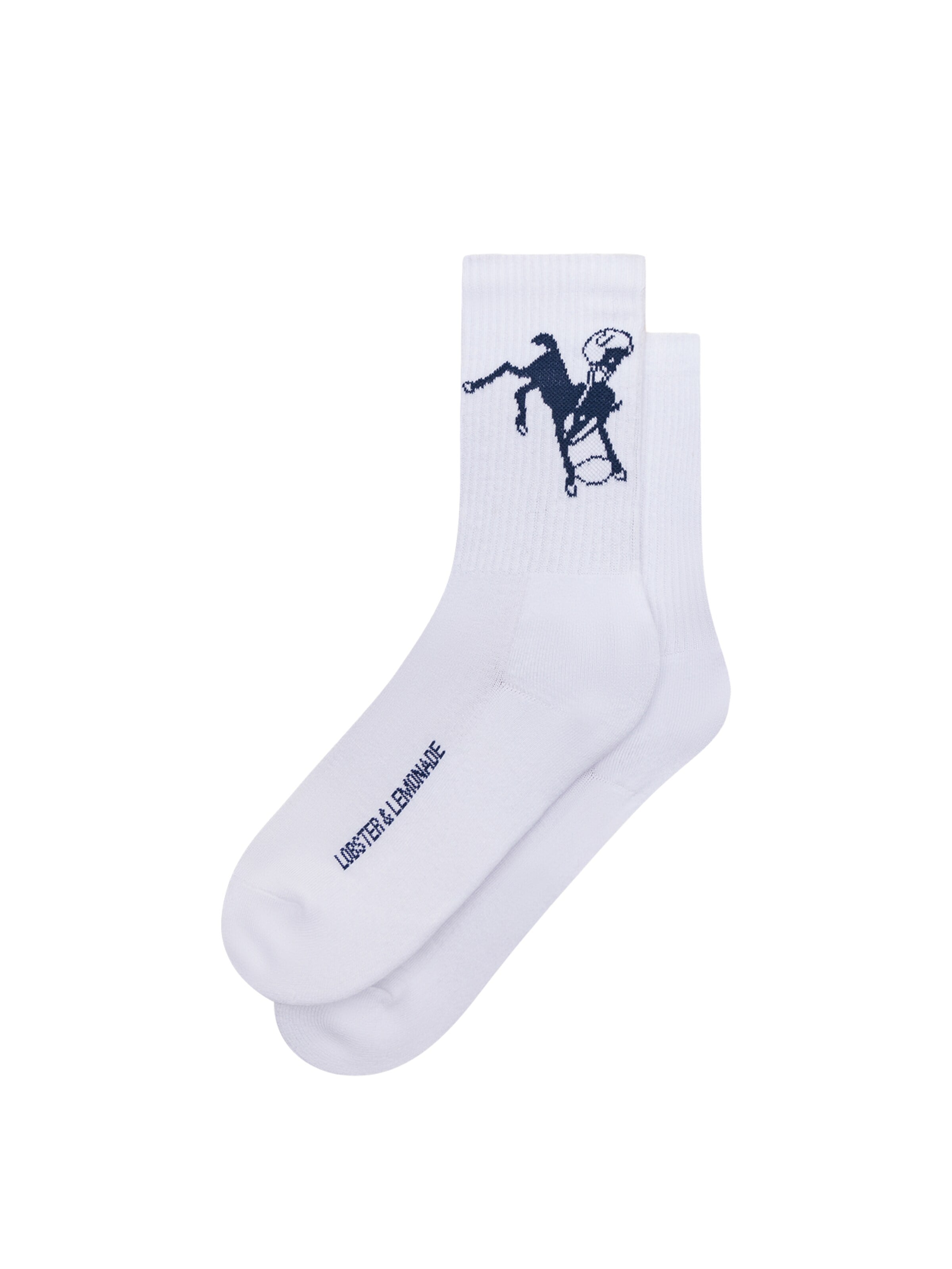Lobster & Lemonade Athletic Socks 'L&L – NFL Classics Colts Logo – ’90 Sport Socks white' in White: front