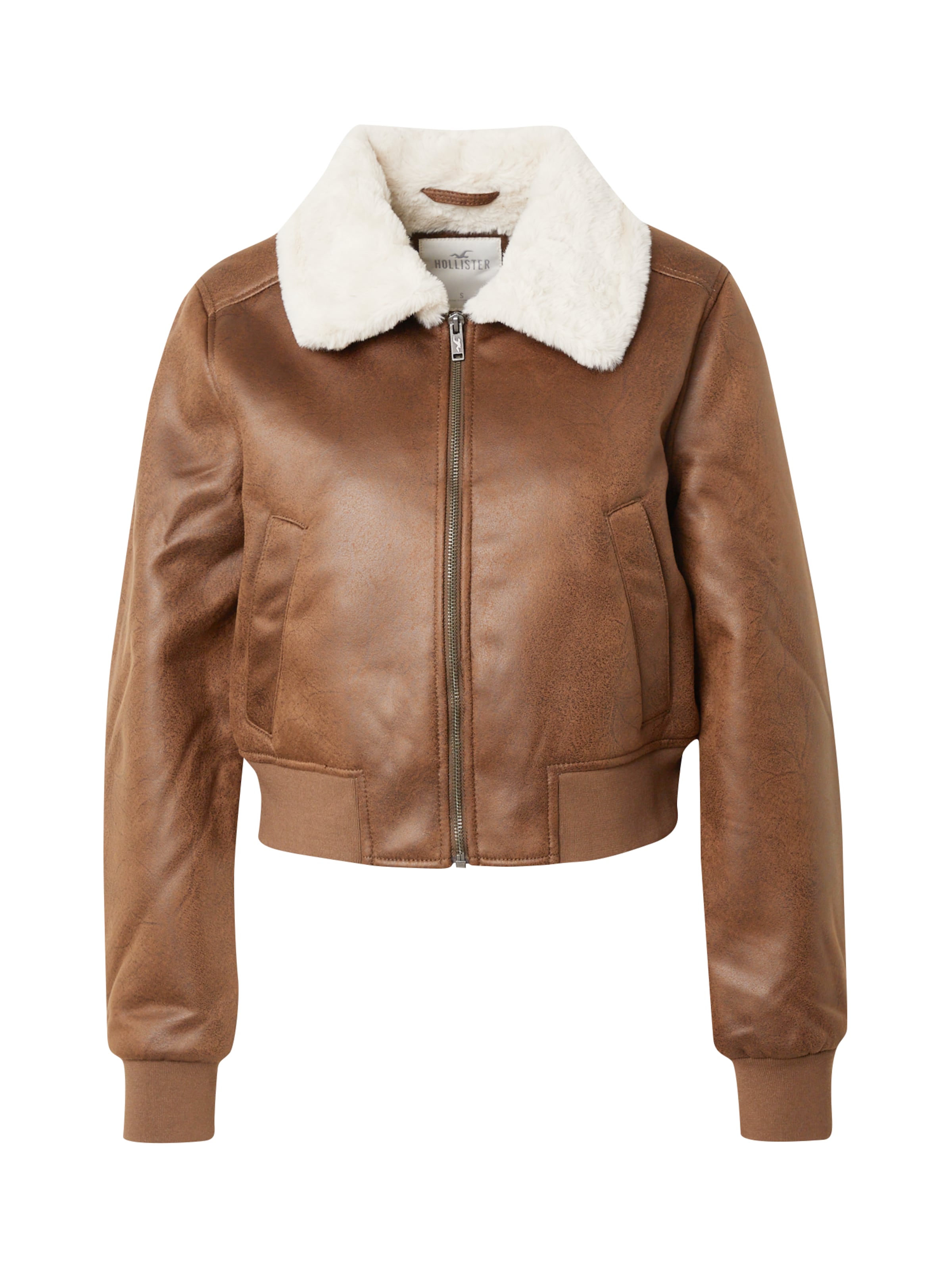 HOLLISTER Prechodná bunda - Hnedá: predná strana