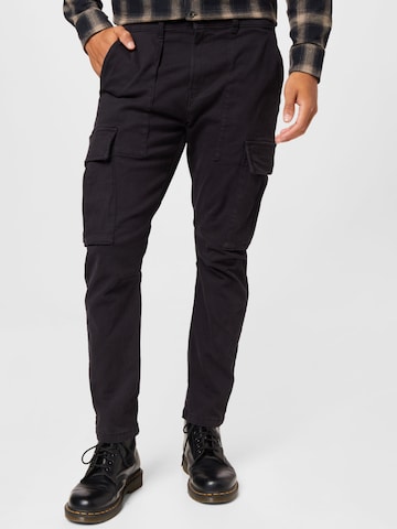 INDICODE JEANS Slim fit Cargo Pants 'Random' in Black: front