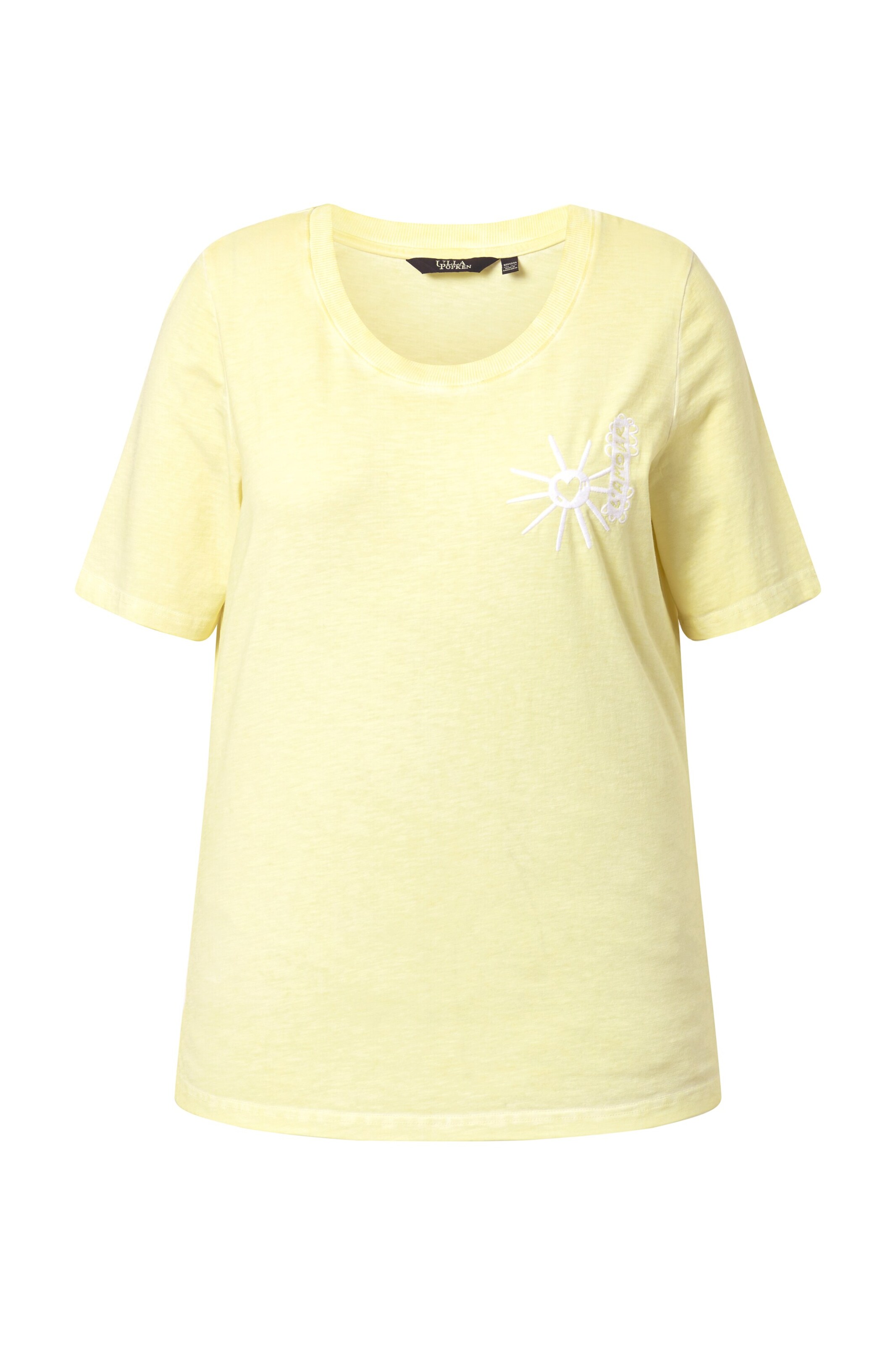 Ulla Popken Shirt in zitronengelb / weiß, Produktansicht