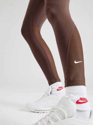 NIKE Skinny Sporthose 'One' in Braun