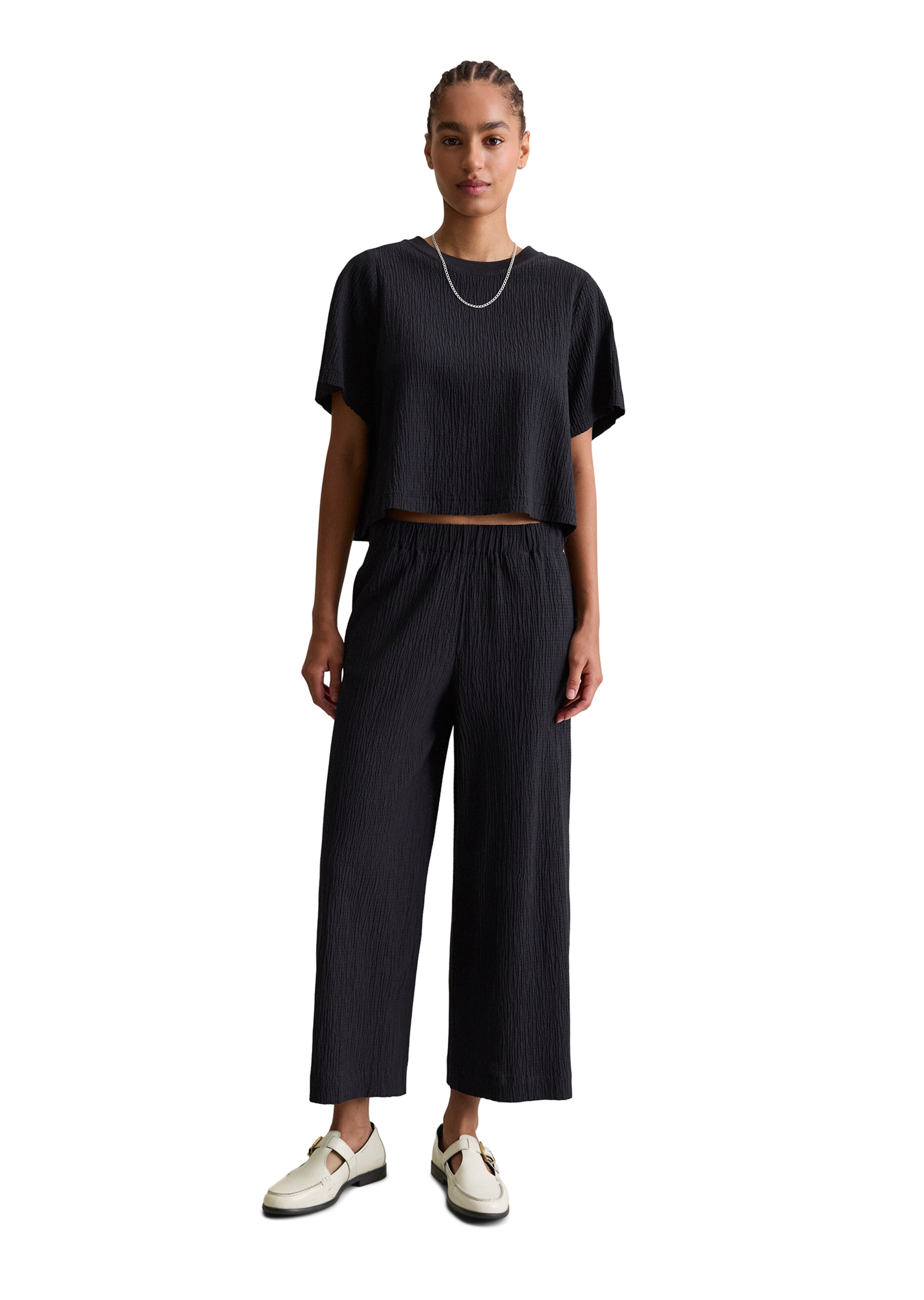 Marc O'Polo DENIM Wide Leg Hose in Schwarz