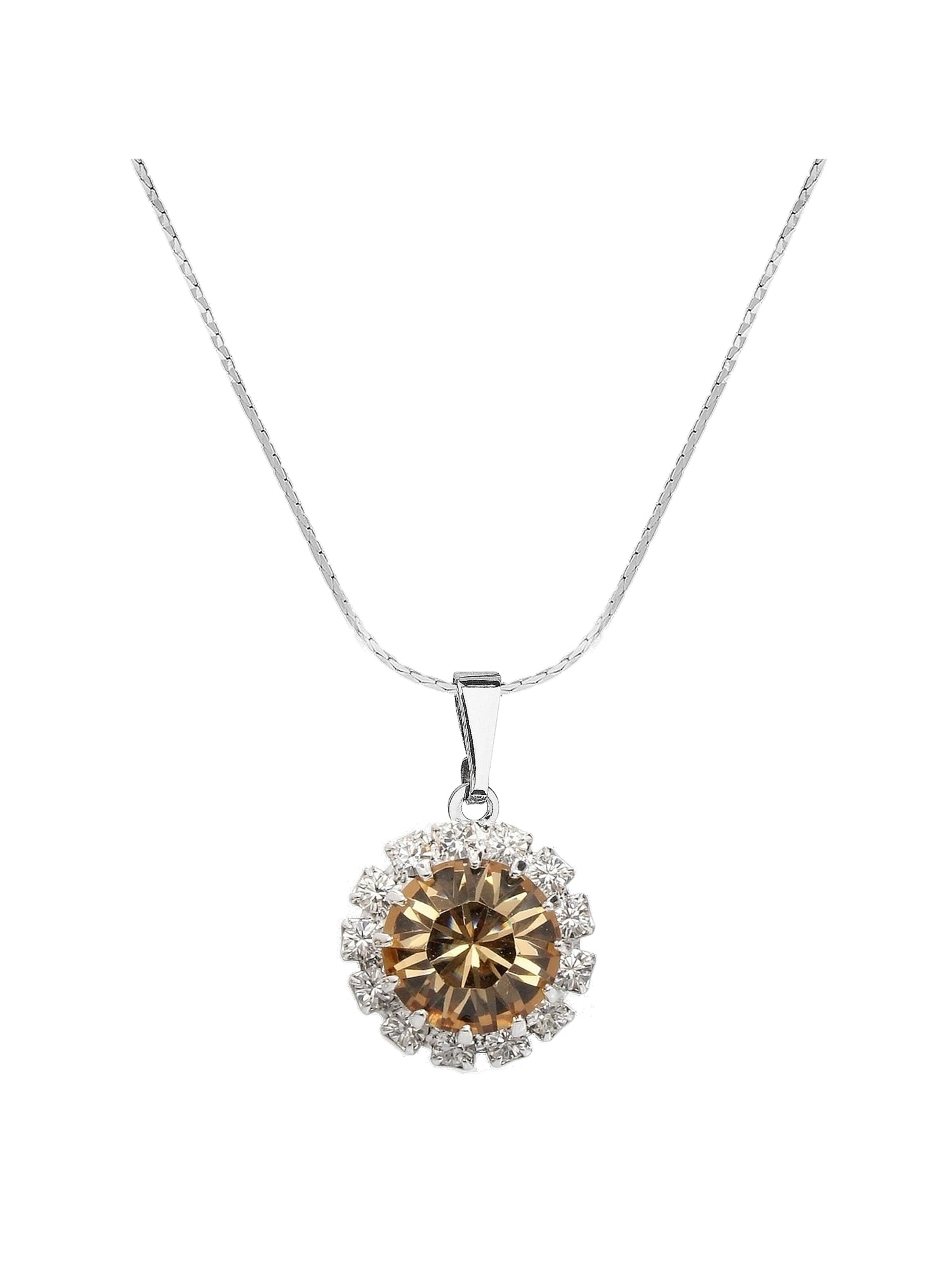 EXCLUSIVE EDITIONLančić 'Saton adorned with Swarovski crystals' - smeđa boja: prednji dio