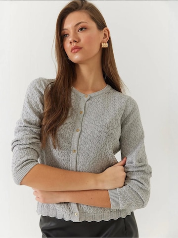 Cardigan Bianco Lucci en gris