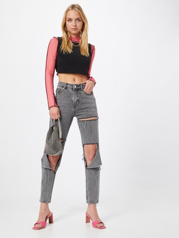 Edikted Slimfit Jeans 'Elle' in Grau