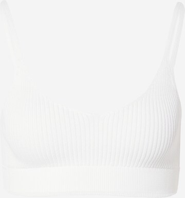 Nasty Gal Bustier Gebreide top in Wit: voorkant