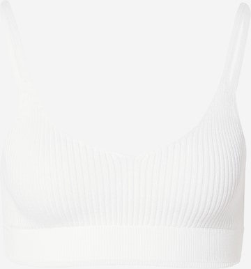 Nasty Gal Bralette Knitted Top in White: front