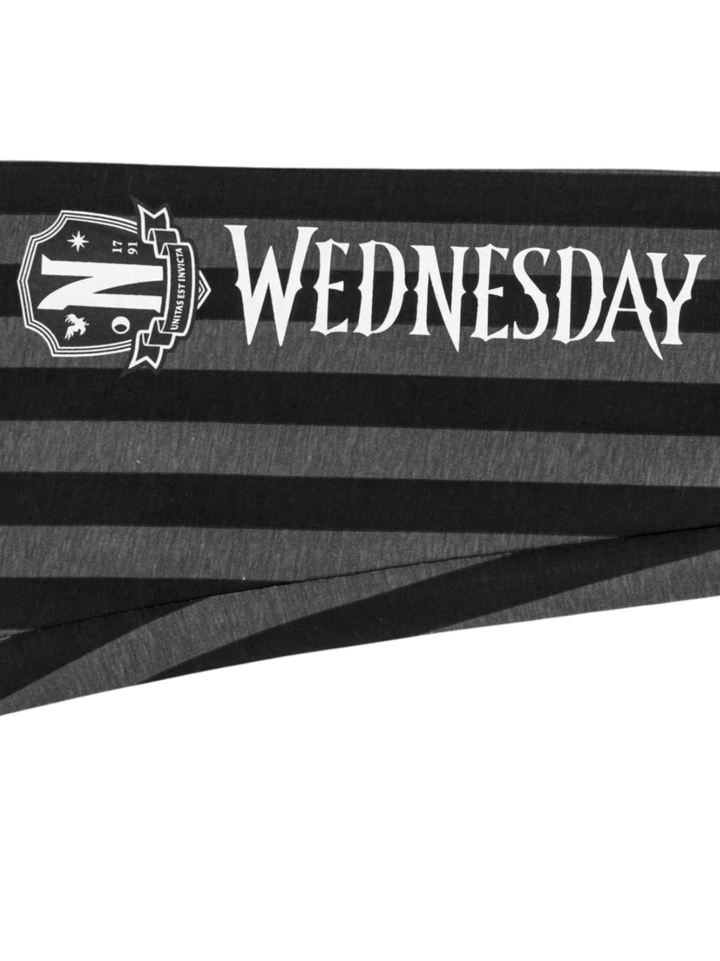 Cerdá Pajamas 'Wednesday Pyjama Set Kids – Black – Long Sleeve Sleepwear with Pants' in Grey