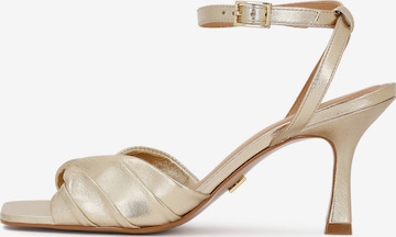 Kazar - Sandalias con hebilla en oro: frente