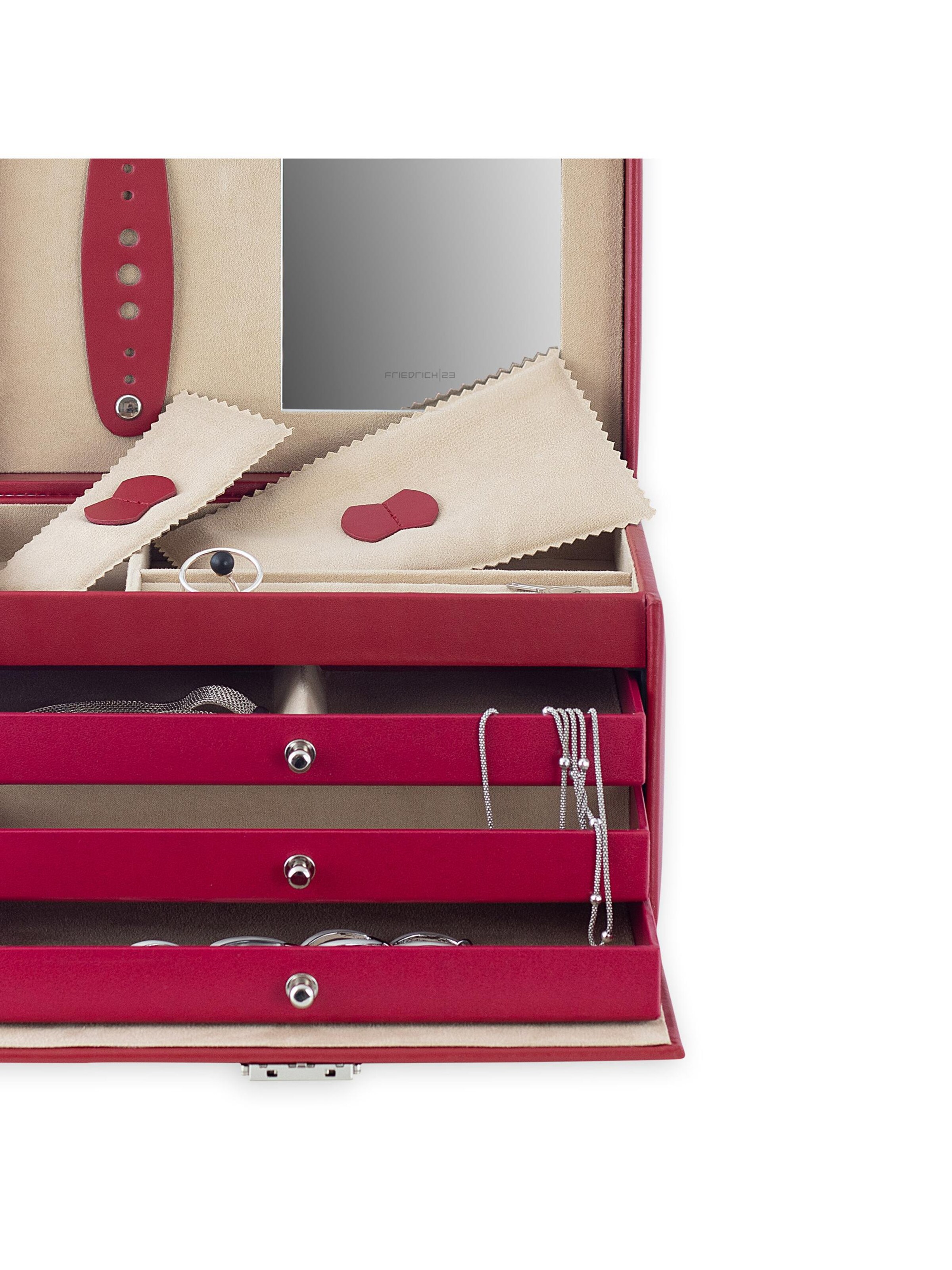 Friedrich23 Jewelry storage 'Schmuckkasten - Leder' in Red