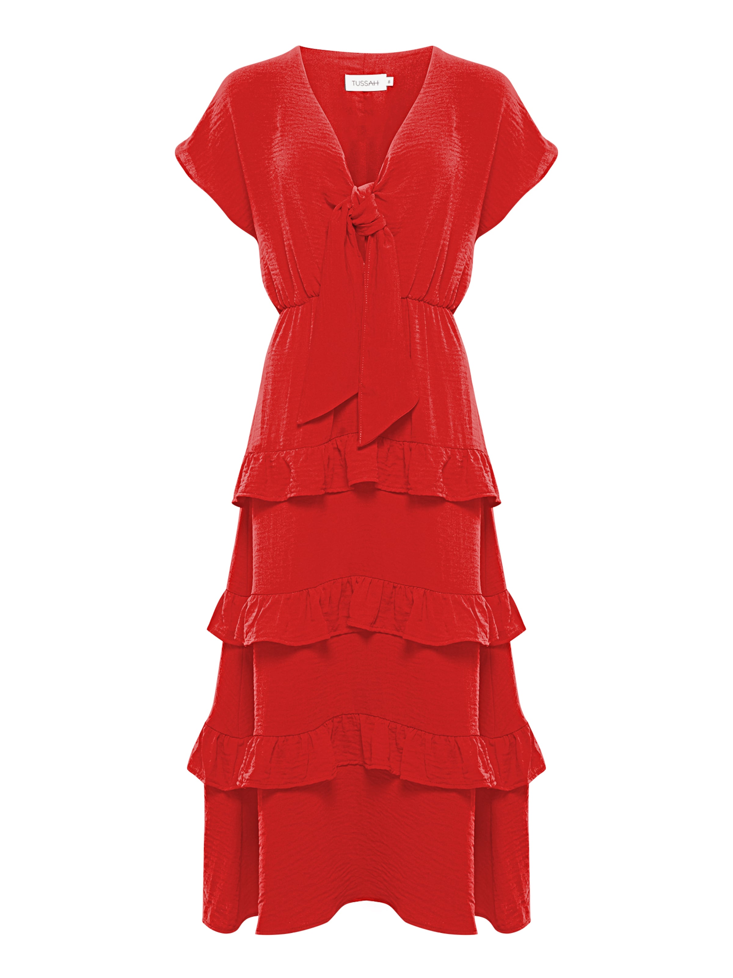 Tussah Šaty - Červená: predná strana
