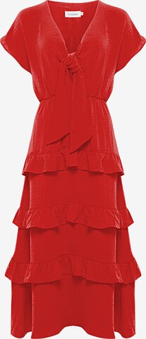 Tussah Dress in Red: front