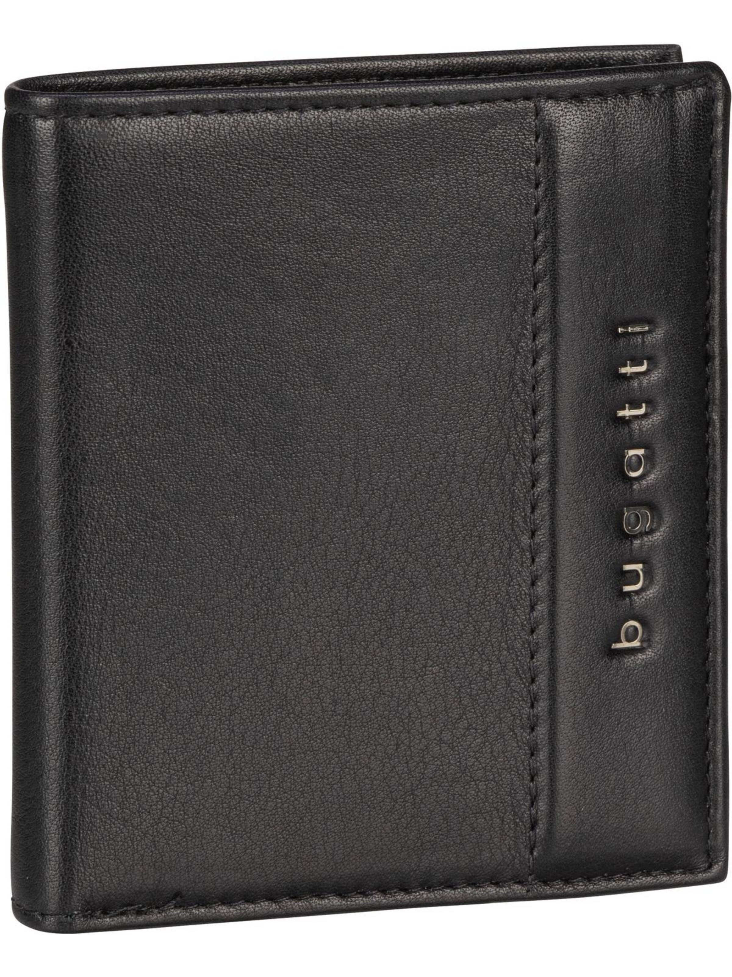 Portamonete di bugatti in nero: frontale