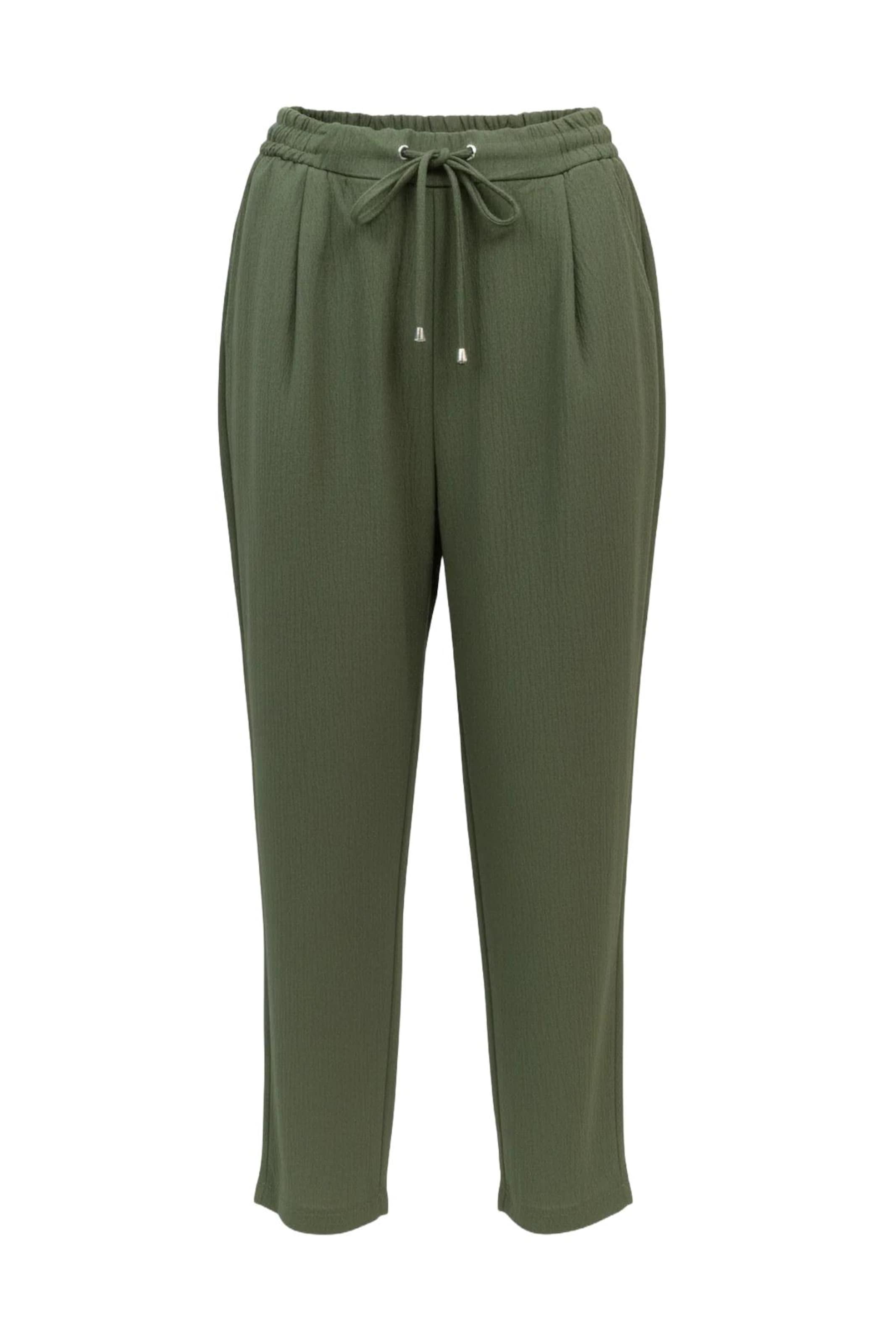 No Matter What Pleat-Front Pants in Green: front