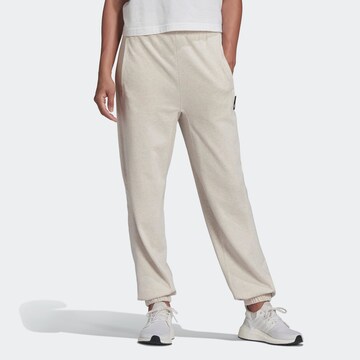 Effilé Pantalon de sport ADIDAS SPORTSWEAR en beige : devant