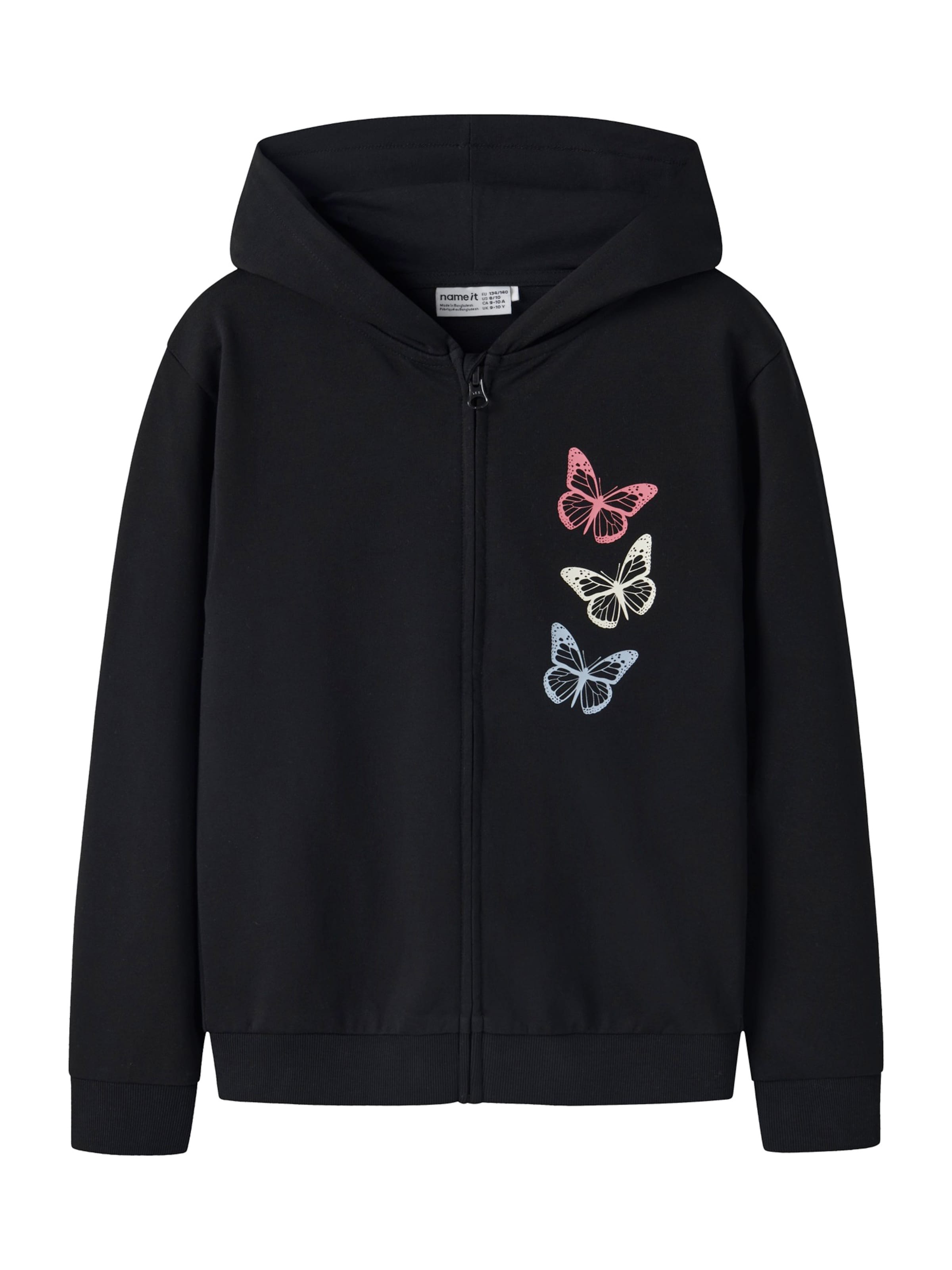 NAME IT Zip-Up Hoodie 'NKFVANITA' in Black: front