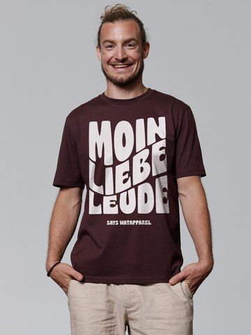 Watapparel Shirt 'Moin liebe Leude' in Red: front