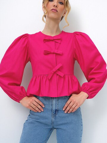Trend Alaçatı Stili Блузка в Ярко-розовый