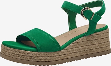 Sandales à lanières Tamaris en vert : devant