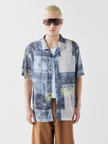VAMOS CLO Button Up Shirt 'Miami' in Blue: front
